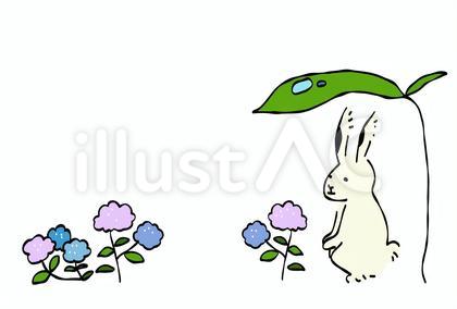 レトロなうさぎ あじさい
