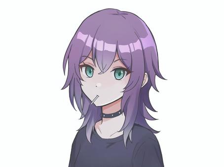 ウルフカットの女の子 キャラクター,女の子,可愛い,人物,少女,女性,アイコン,フリーアイコン,美人,イラストのイラスト素材