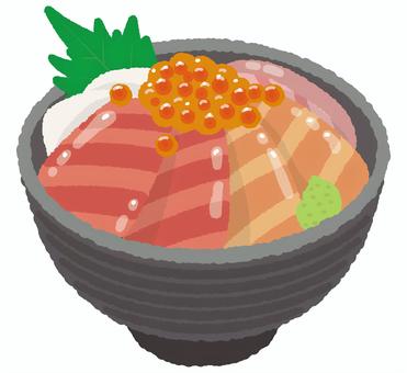 海鮮丼 海鮮丼,丼物,刺身,和食,日本食,刺し身,生,新鮮,盛り合わせ,海鮮料理のイラスト素材