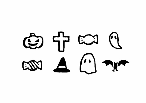 シンプルなハロウィンの線画アイコン シンプルなハロウィンの線画アイコン アイコン,アイコン集,セット,線画,かわいい,シンプル,素朴,ハロウィン,10月のイラスト素材