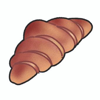 クロワッサンのイラスト パン,クロワッサン,パン屋,ベーカリー,朝食,主食,炭水化物,手描き,おいしい,焼きたてのイラスト素材