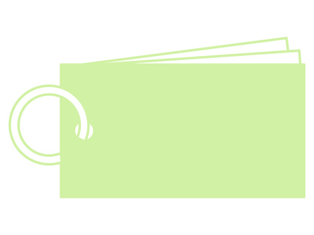 緑の記憶・学習・単語帳・カードのアイコン 単語帳,メモ帳,学習,勉強,教育,記憶,暗記,カード,リング,キーホルダーのイラスト素材