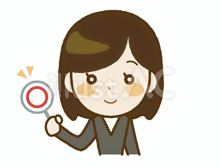 まるばつ問題-社会人女性A-46 人物,女性,社会人のイラスト素材