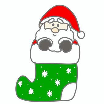 クリスマス 靴下に入ったサンタさん
