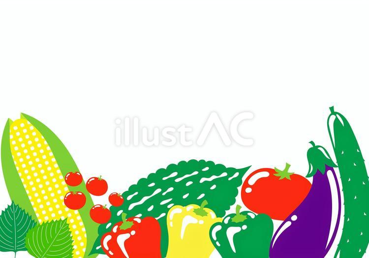 夏野菜のフレーム② 野菜,夏,果実のイラスト素材