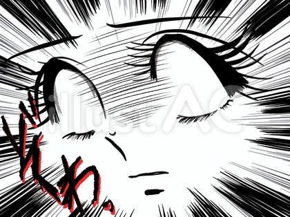 ショックで白目になる昭和期少女漫画風女子