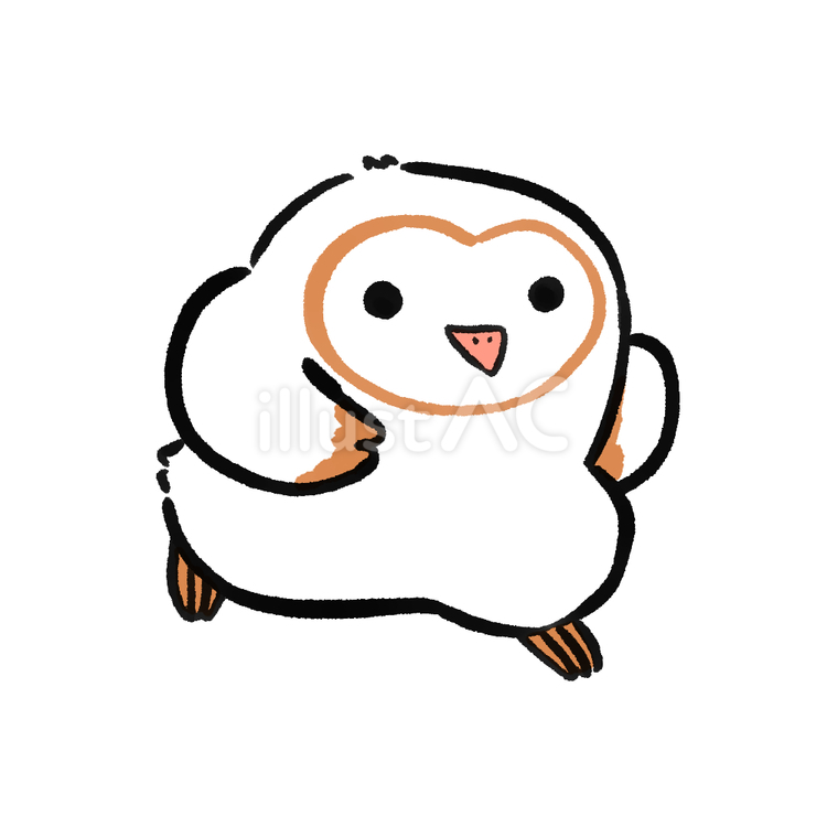 走るフクロウ 動物,フクロウ,走るのイラスト素材