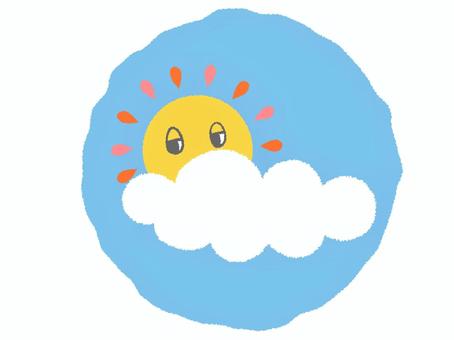 Illustration, cloudiness, sun, rainy season, JPG, PNG and AI