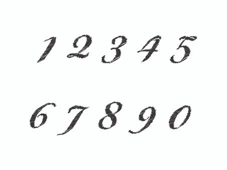 数字（手書き風）03-03 数字,ナンバー,番号,黒,手書き風,セット,アイコンのイラスト素材