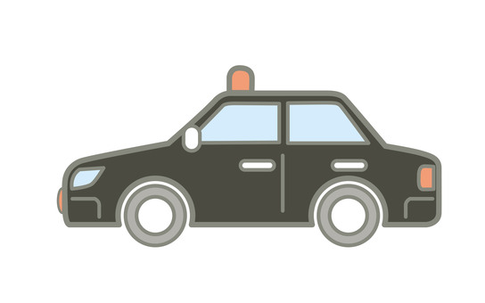 警察署の覆面パトカーのアイコン 警察署,覆面パトカー,緊急車両,赤色灯,警察,覆面,パトカー,アイコン,イラストのイラスト素材