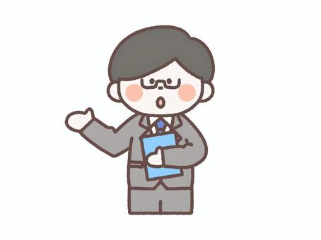説明するスーツを着た男の人 スーツ,説明,提案,発表,プレゼン,話す,仕事,会社,サラリーマン,会社員のイラスト素材