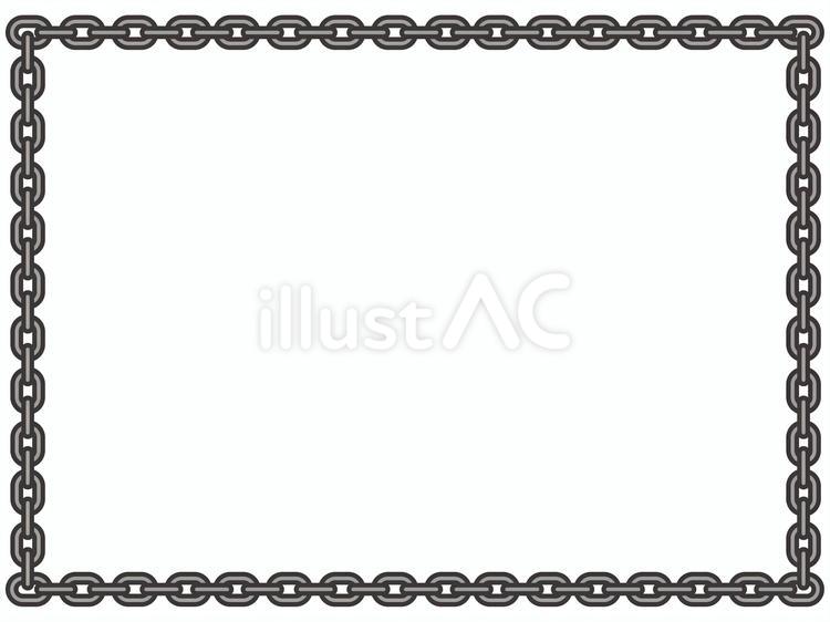鎖のフレーム（四角）02 鎖,フレーム,四角のイラスト素材