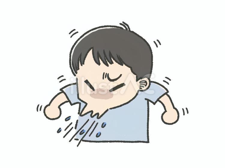 くしゃみをする男の子_1 こども,男の子,男子のイラスト素材