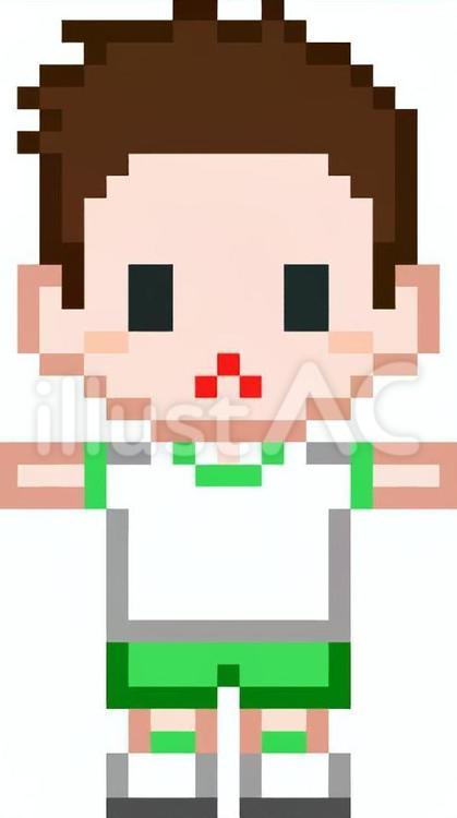 ドット絵の半袖体操着の男の子です。 ドット絵,体操着,シンプルのイラスト素材