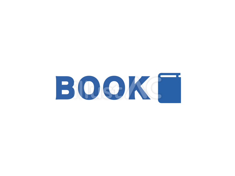 BOOK＋本アイコン：青 文字,アイコン,青のイラスト素材