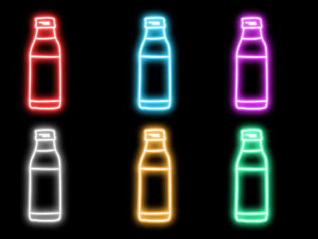 ネオンの栄養ドリンク 栄養ドリンク,飲み物,瓶,栄養補給,手描き,ネオン,ライト,光,灯,蛍光色のイラスト素材