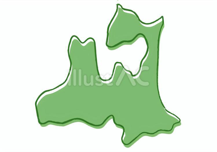 手書き風の青森県のイラスト 青森,東北,地図のイラスト素材