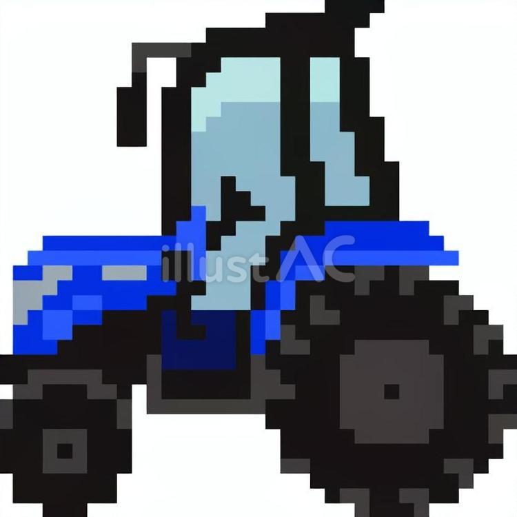 ドット絵の青の農業用トラクターです。 ドット絵,トラクター,シンプルのイラスト素材