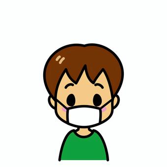 男の子　マスク 子供,マスク,病気,予防,顔,幼児,園児,小学生,風邪,男の子のイラスト素材