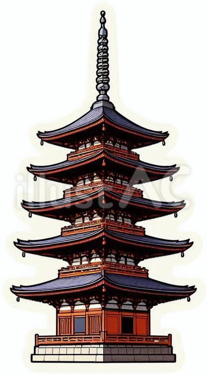 五重塔 宗教,建物,仏寺のイラスト素材