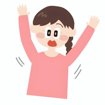 驚愕する女性 驚愕,ビックリ,驚く,感情,ポーズ,若者,女性,女の子,人物,かわいいのイラスト素材