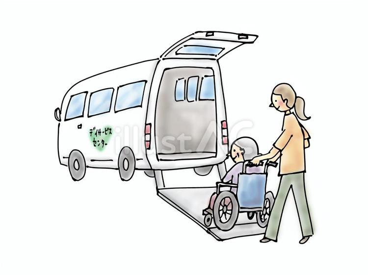 介護（５） 送迎,送迎車,介護のイラスト素材
