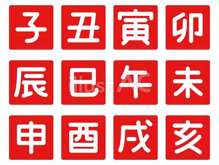 干支の落款（白文） 十二支,ハンコ,落款のイラスト素材