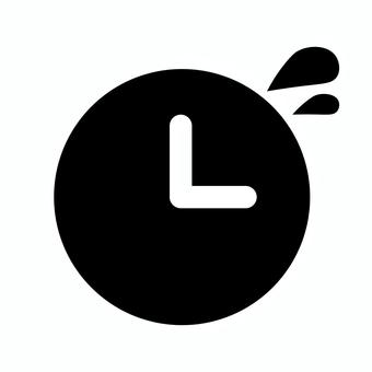 時間がかかるアイコン 長時間,時計,遅い,アイコン,モノクロ,シンプル,タイムロスのイラスト素材