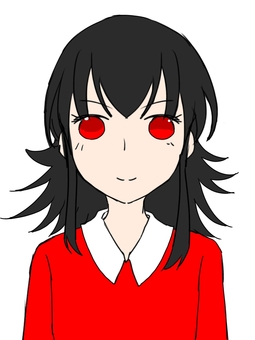 女の子 女の子 女の子,赤,ミディアムヘアのイラスト素材