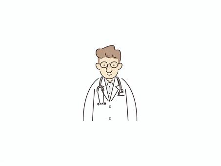 正面を向く男性医師 医師,男性,正面,通常,普通,カラー,主治医,病院,医者,治療のイラスト素材
