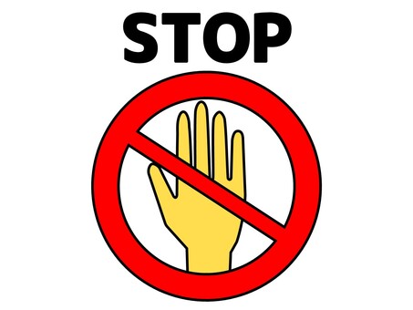 禁止マーク13 禁止,マーク,警告,注意,アイコン,黒,手,手指,指,ストップのイラスト素材