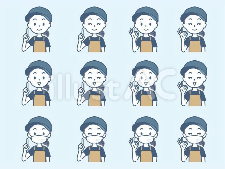 エプロン姿の女性6 エプロン,帽子,okのイラスト素材