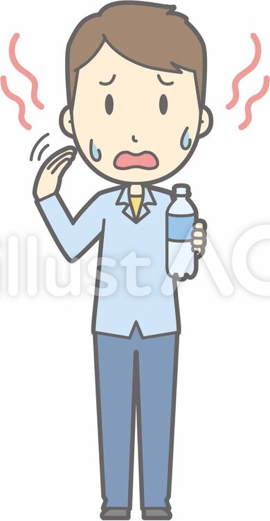 私服男性a-暑い-全身 私服男性,かわいい,人物のイラスト素材