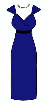 ブルードレス ブルー,ドレス,ネックレス,オシャレ,ワンピース,ファッション,ロングスカート,レディース,パーティーのイラスト素材