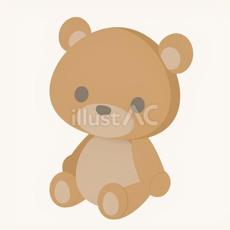 かわいいお座りクマさん人形　（茶色） クマ,ぬいぐるみ,動物のイラスト素材