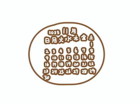 2025年11月カレンダー 手描き 2025年11月カレンダー 手描き カレンダー,2025年,11月,月間カレンダー,月間,手書き,かわいい,日曜始まり,令和7年,巳年のイラスト素材