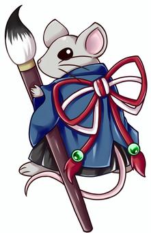 干支　子のイラスト 子,ネズミ,子年,鼠,ねずみ,和,和風,干支,年賀状,日本のイラスト素材