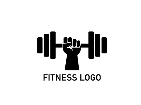 フィットネスイメージのロゴデザイン フィットネス,ジム,ロゴ,ビジネス,イメージ,ダンベル,筋トレ,シンプル,黒,ワンポイントのイラスト素材