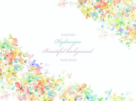 Colorful hydrangea watercolor background, JPG, PNG and AI Colorful hydrangea watercolor background, , JPG, PNG and AI