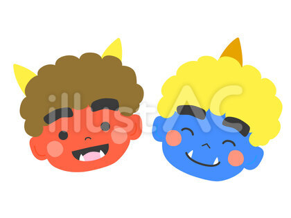 赤鬼と青鬼 笑い顔