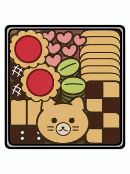 手書き_クッキー缶_01 クッキー缶,クッキー,焼き菓子,お菓子,ビスケット,缶,詰め合わせ,ギフト,ティータイム,手作りのイラスト素材