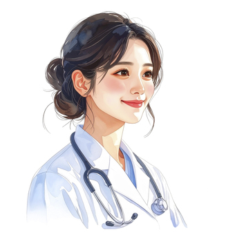 若い女医の先生　AI生成画像 