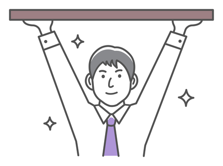 何かを持ち上げる 男性会社員イラスト 支える,持ち上げる,男性,サラリーマン,ビジネス,ビジネスマン,日本人,重い,人物,上半身のイラスト素材