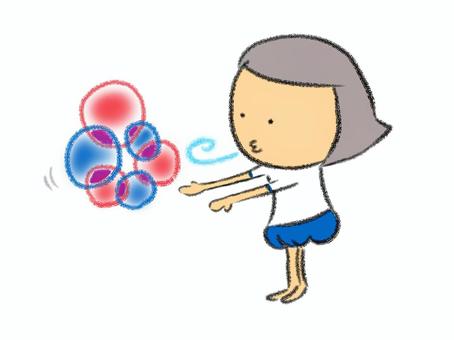 シャボン玉　おかっぱ おかっぱ,女の子,体操服,素朴,ブルマ,子ども,シャボン玉,吹くのイラスト素材