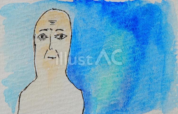 ほうれい線のある高齢者の顔 人物,顔,ほうれい線のイラスト素材