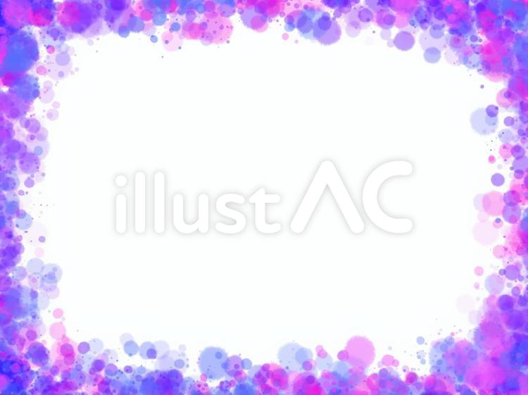 梅雨の時期のアジサイフレームテンプレート 紫,飛沫,ピンクのイラスト素材
