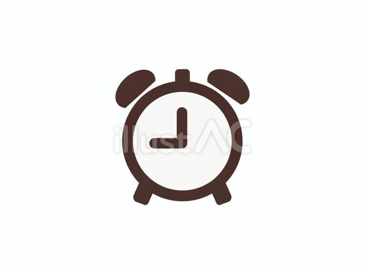 シンプルな目覚まし時計のアイコン２ 目覚まし時計,時計,時間のイラスト素材