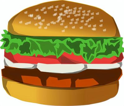 テリヤキバーガー テリヤキバーガー,テリヤキ,ハンバーガー,ファーストフード,ジャンクフード,レタス,トマト,肉,ファストフード,バーガーのイラスト素材