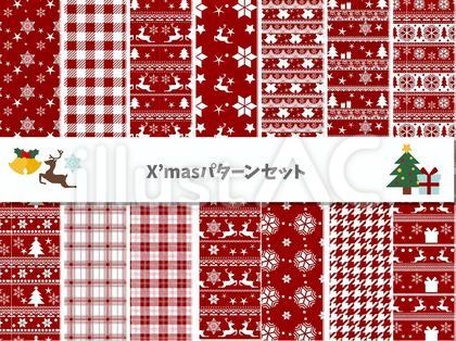クリスマスパターン赤