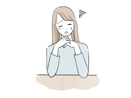 悩む女性　落ち込み・不安・考える表情